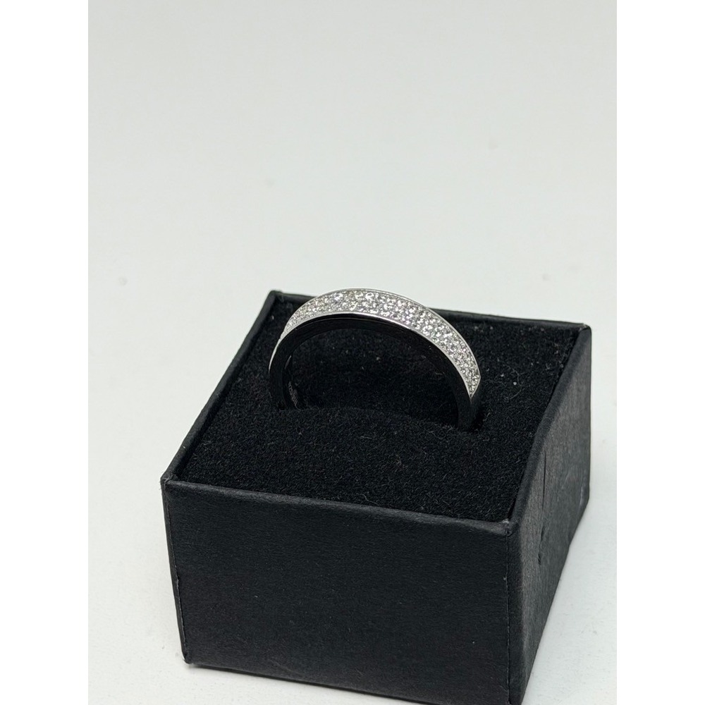 Sterling‎ Silver 925 Pave Cubic Zirconia Band Ring Size 9.25 Sparkly CZ Accent